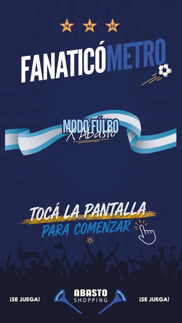 Pantalla inicial del juego Fanaticómetro